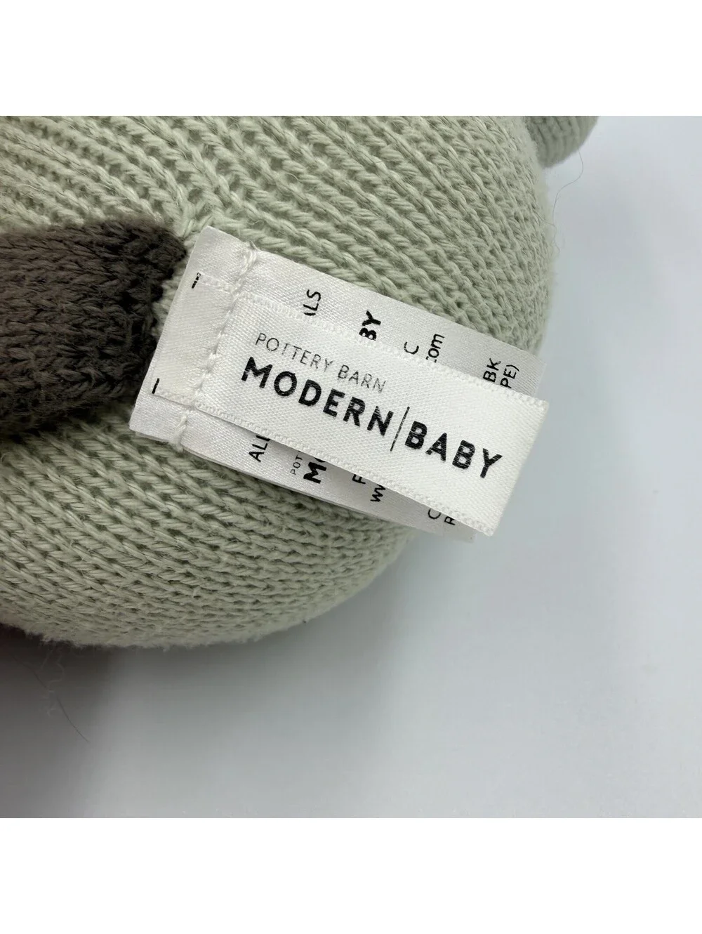 Pottery Barn Kids Modern Baby Knit Raccoon Plush Stuffed Animal Bandana 15